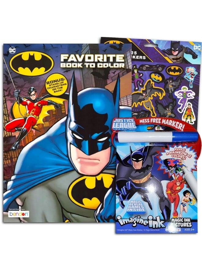 Bendon Publishing DC Comics Batman Coloring & Activity Book Set ~ 2 Batman Books with Bonus Justice League Stickers (2 Coloring Books Featuring Batman) - Image 4