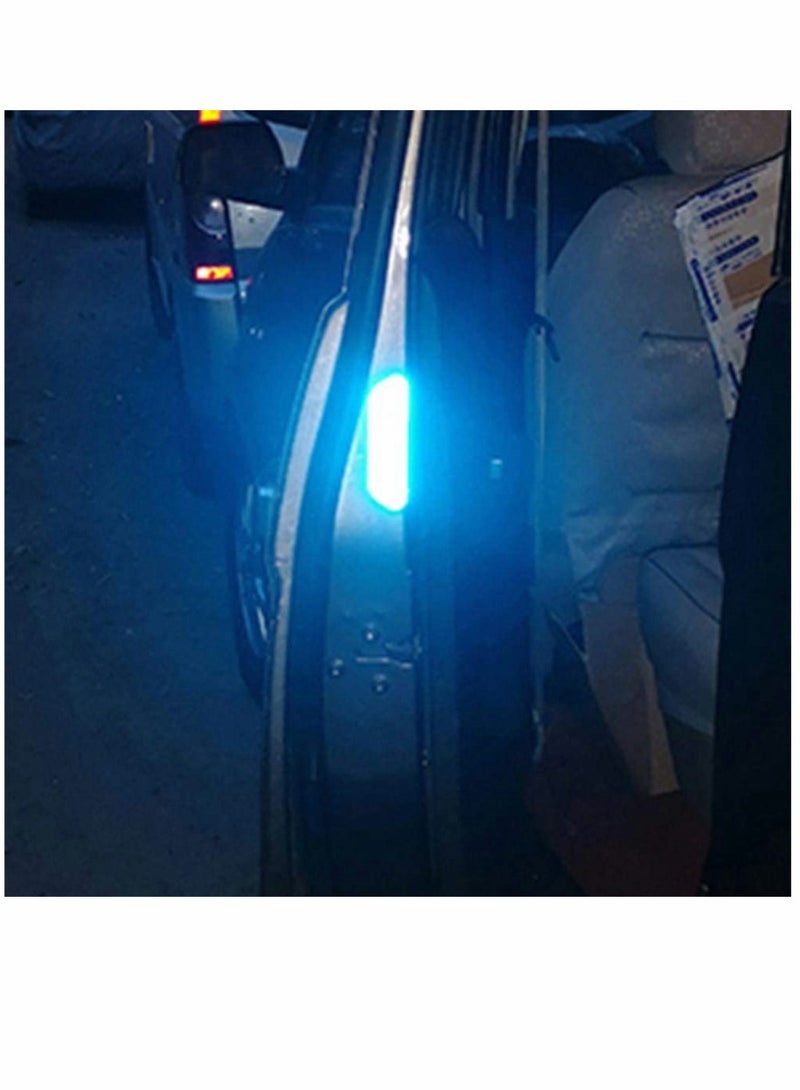 KASTWAVE ملصقات السيارات 24 قطعة ملصقات تحذير فتح باب السيارة الزرقاء عاكسة لمكافحة التصادم شريط السلامة والاحتياطات - Image 3