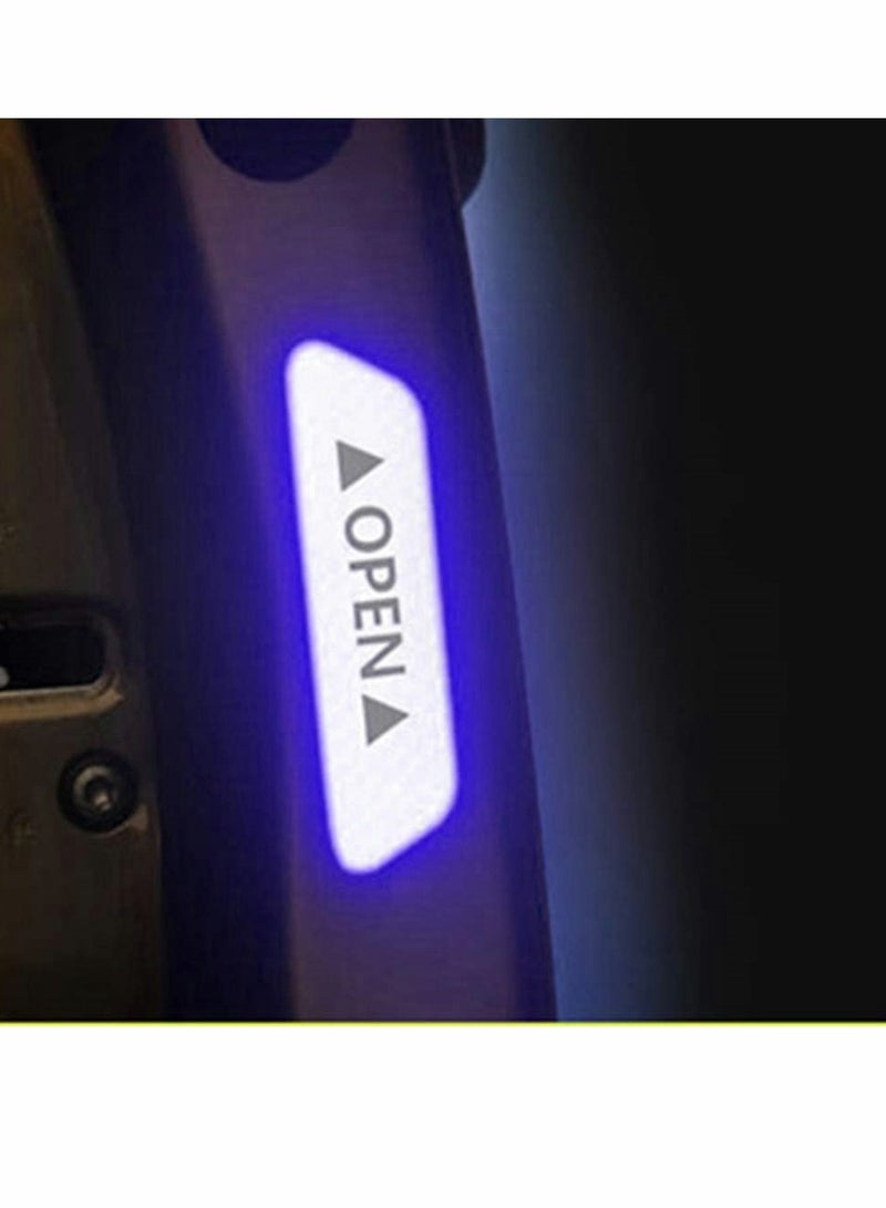 KASTWAVE ملصقات السيارات 24 قطعة ملصقات تحذير فتح باب السيارة الزرقاء عاكسة لمكافحة التصادم شريط السلامة والاحتياطات - Image 2