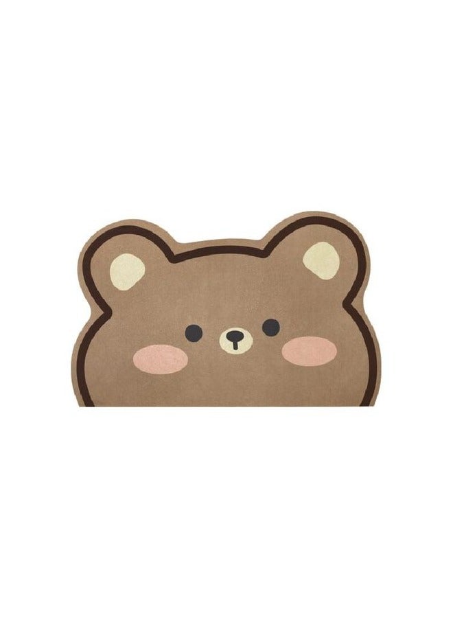Super Absorbent Anti-Slip Cartoon Mat, For Bathroom And Bedroom, Bear Shape - Image 1