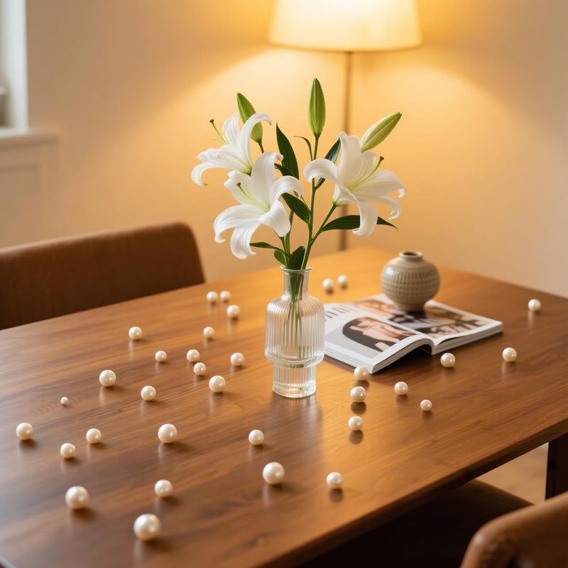 YIXUAN Elegant Glossy Polished Pearl Beads, 40pcs 20mm Non Drilled Plastic Pearls, Faux Pearl Beads Without Holes for Vase Filler, DIY Craft, Table Scatter, Wedding Decoration, Home Decoration - Image 5
