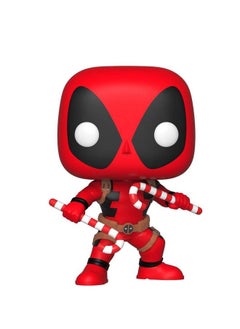 Funko Pop Marvel: Holiday Deadpool With Candy Canes Collectible Figure Multicolor  - Image 2