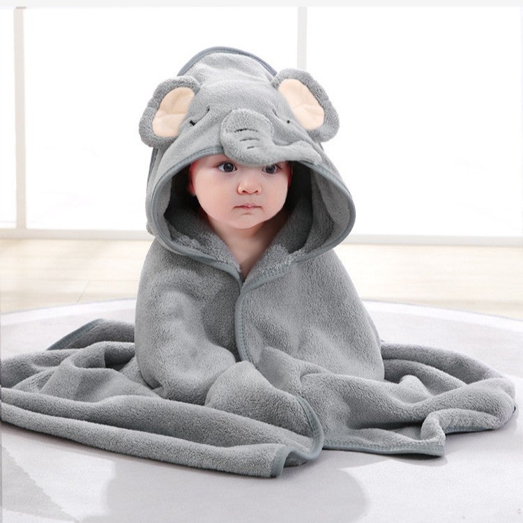 Large Wearing Absorbent Children'S Bath Towel Hooded Cloak Newborn Coral Fleece Cushion - Image 2