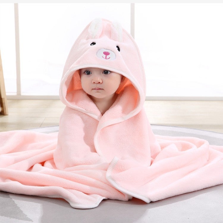 Large Wearing Absorbent Children'S Bath Towel Hooded Cloak Newborn Coral Fleece Cushion - Image 1
