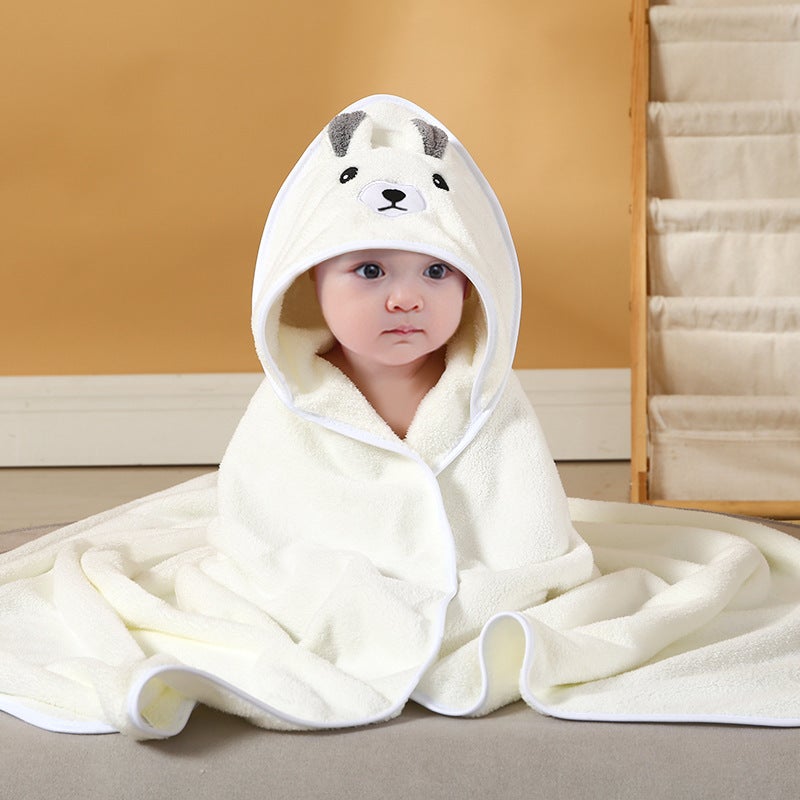 Large Wearing Absorbent Children'S Bath Towel Hooded Cloak Newborn Coral Fleece Cushion - Image 4