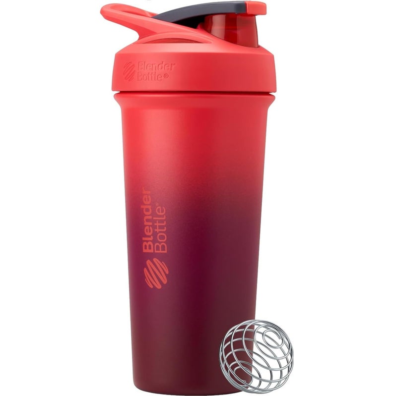 BlenderBottle زجاجة خلط بلندر بوتل سترادا الأنيقة مع عزل من الفولاذ المقاوم للصدأ، سعة 25 أونصة، لون سانغريا أومبري - Image 1