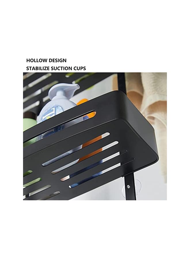 Raxoom Hanging Shower Caddy Over The Door Shower Organizer Aluminum Shower Shelf Storage Rack (Black) - Image 4