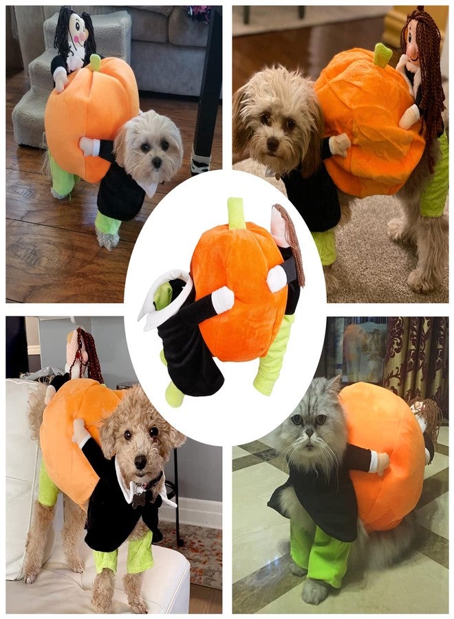 BlueSpace Pet Costume Dog Cat Pumpkin Pets Suit Halloween Costumes Pets Clothing for Small Dogs and Cats, Perfect for Halloween Christmas and Theme Party, M - Image 5