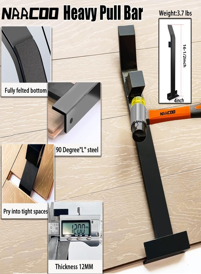 NAACOO Laminate/Vinyl Flooring Tools, NAACOO Heavy Tapping Block for Vinyl Plank Floor, Heavy Pull Bar, 10”Contour Gauge, 40pc Flooring Spacers, Rubber Mallet - 5 in 1 Floor Installation Kit - Image 3