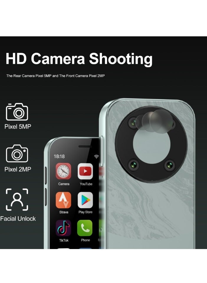 AROAQ Mini Smartphone, Lightweight HD Display Small Smartphone, Easy To Carry Face Recognition Mini Mobile Phone, Dual Cards Dual Standby Durable Cellphone, (1pc, Purple) - Image 3