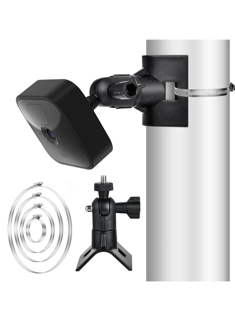 حامل عمود عالمي لكاميرات Arlo و Eufy و Google Nest Cam و Stick Up Cam/Pro و Ring Indoor Cam، يناسب جميع كاميرات المراقبة ذات ثقوب الخيوط القياسية 1/4 (أسود، عبوة واحدة) - Image 1