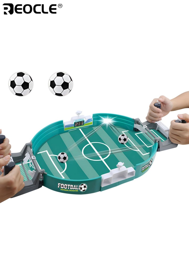 REOCLE Kids Soccer Tabletop Match Toy with 2 Balls Dual Player Interactive Game for Youngsters Portable Design Durable Construction Educational Sports Family Party Game - Image 1