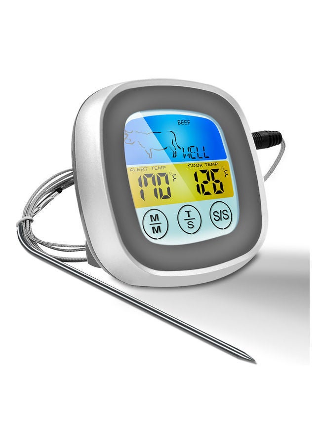 NIBEMINENT Digital Touchscreen Meat Thermometer Grey 19x3x9cm