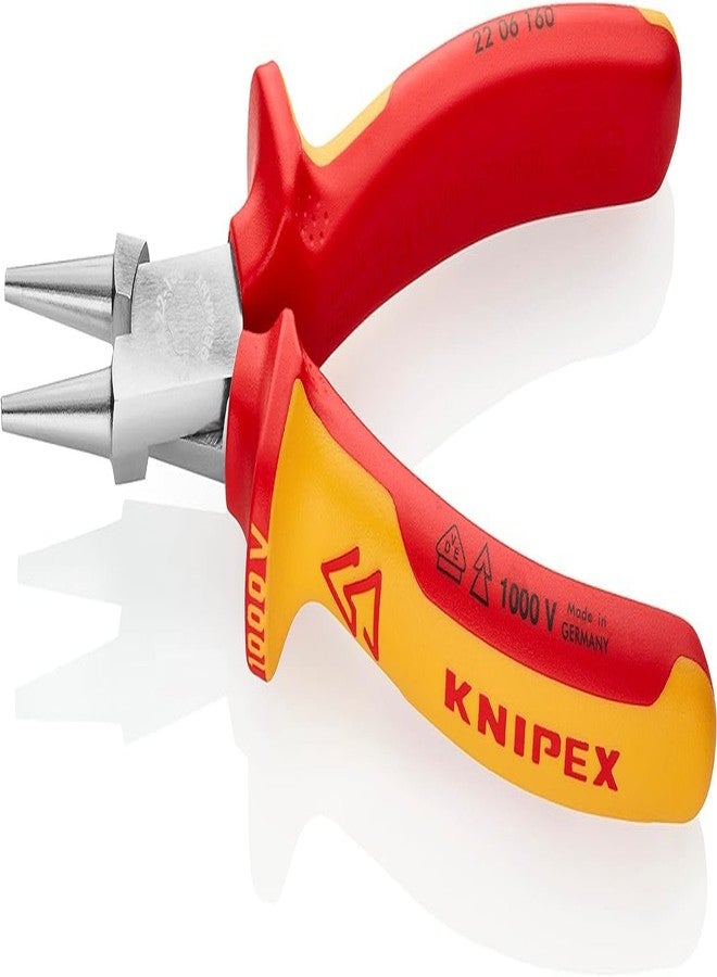 KNIPEX Tools 22 06 160 Round Nose Pliers 6,3" with soft handle VDE-tested/chrome plated - Image 2