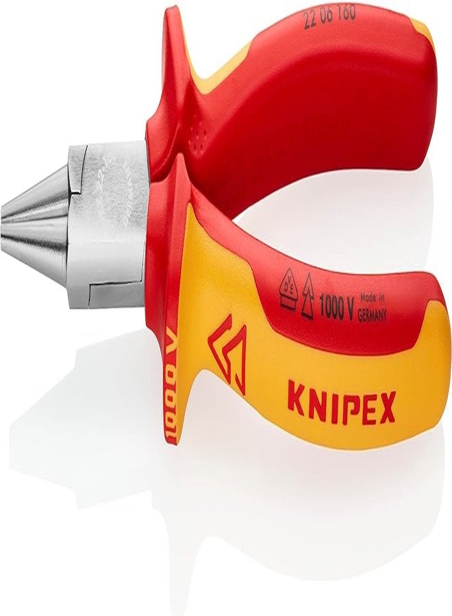 KNIPEX Tools 22 06 160 Round Nose Pliers 6,3" with soft handle VDE-tested/chrome plated - Image 1