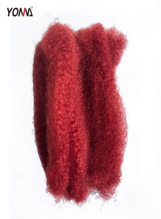 YONNA Tight Afro Kinky Bulk For DreadLocks,Twist Braids Human Hair 8" in Red, 4pcs/lot 4oz - Image 3