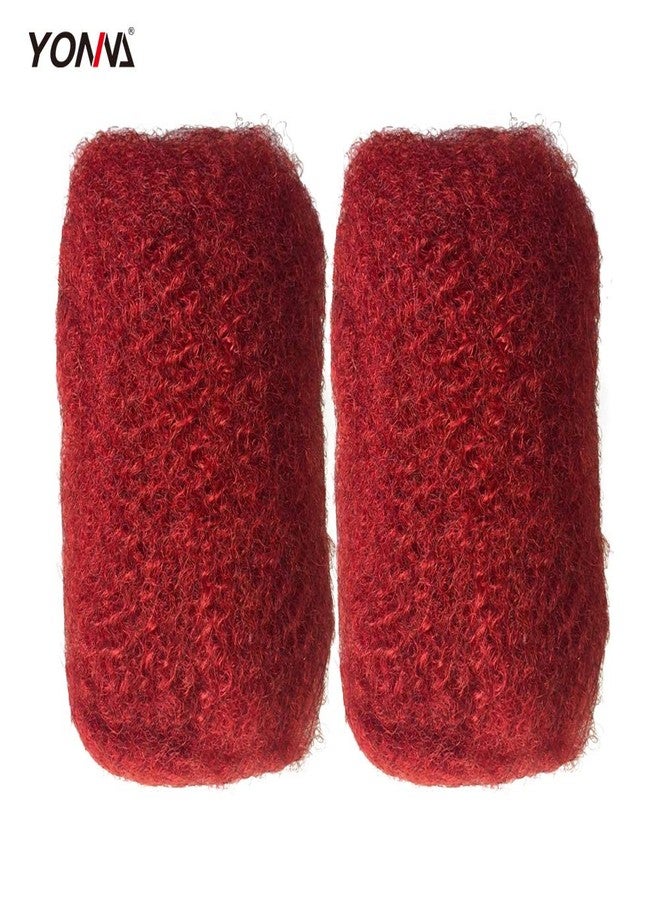 YONNA Tight Afro Kinky Bulk For DreadLocks,Twist Braids Human Hair 8" in Red, 4pcs/lot 4oz - Image 5