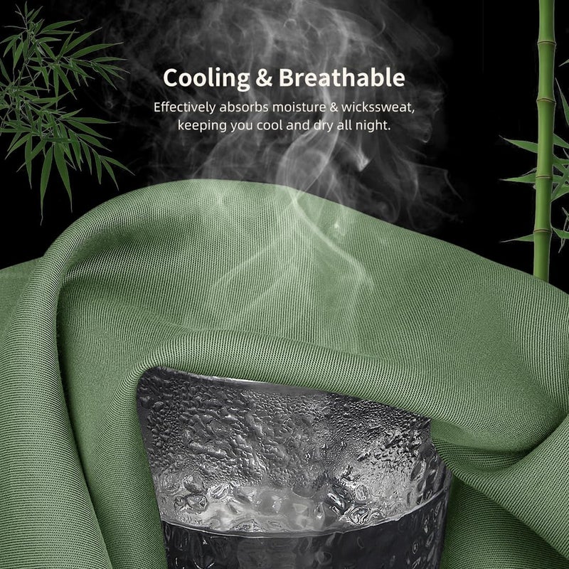Parkdeny Body Pillowcase  Cooling Viscose from Bamboo Pillow Cover with Zipper Closure  Soft Moisture-Wicking for Hot Sleepers  Hair and Skin-Friendly  Green  1 Pack - Image 4