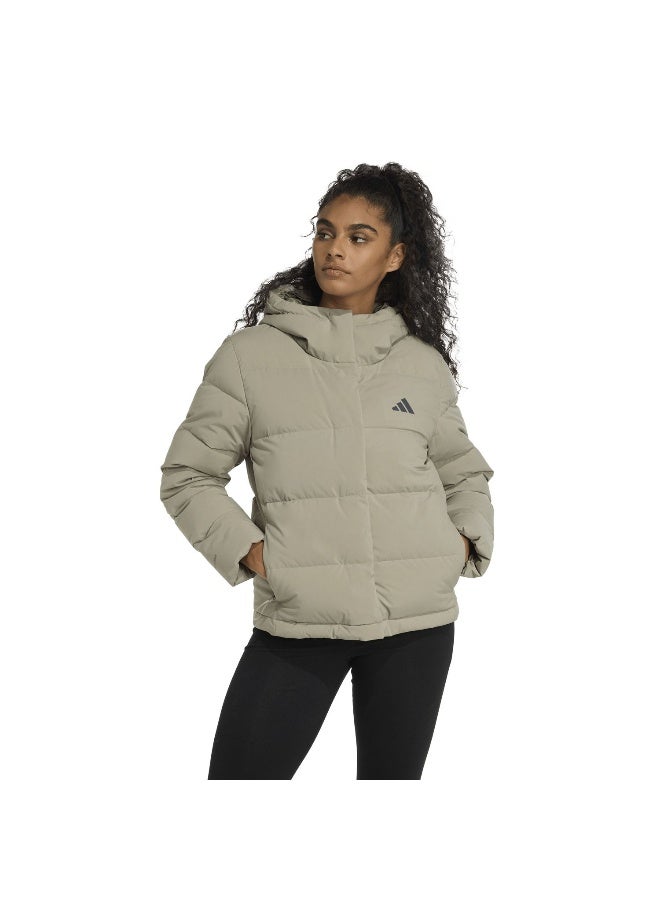Adidas W Helionic Hd J Green Outdoor Jackets For Women 2XS  - Image 2