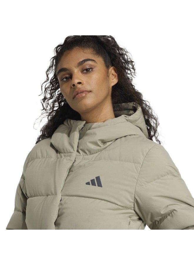Adidas W Helionic Hd J Green Outdoor Jackets For Women 2XS  - Image 5