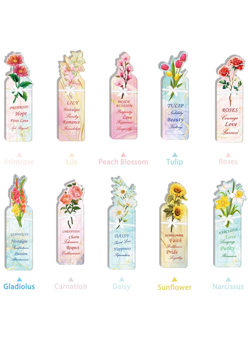 20Pcs Floral Style Paper Bookmarks,Inspirational Quote Flowers Bookmark Set,Colorful Motivational Word Book Markers Gifts for Kids Women Girls - Image 4