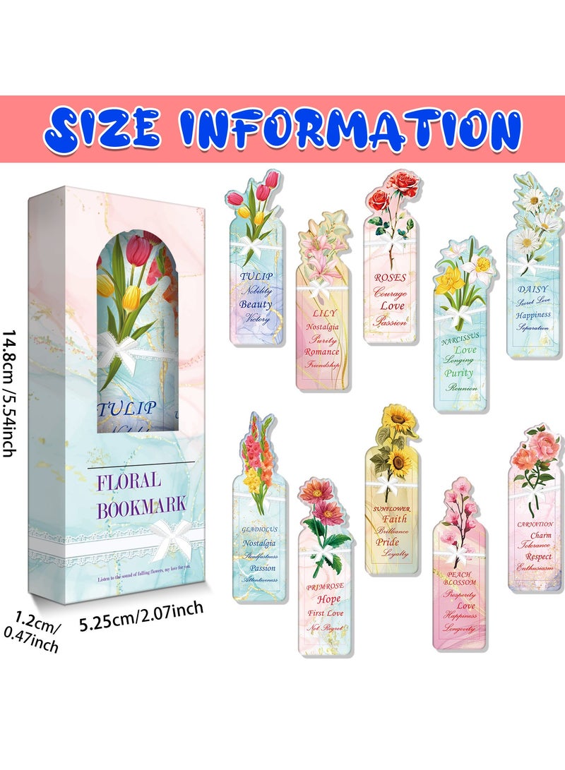 20Pcs Floral Style Paper Bookmarks,Inspirational Quote Flowers Bookmark Set,Colorful Motivational Word Book Markers Gifts for Kids Women Girls - Image 5