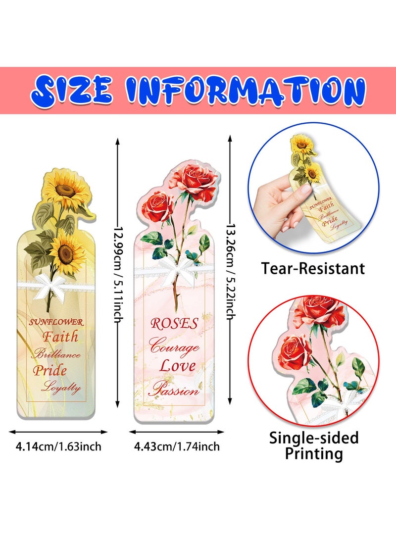 20Pcs Floral Style Paper Bookmarks,Inspirational Quote Flowers Bookmark Set,Colorful Motivational Word Book Markers Gifts for Kids Women Girls - Image 2