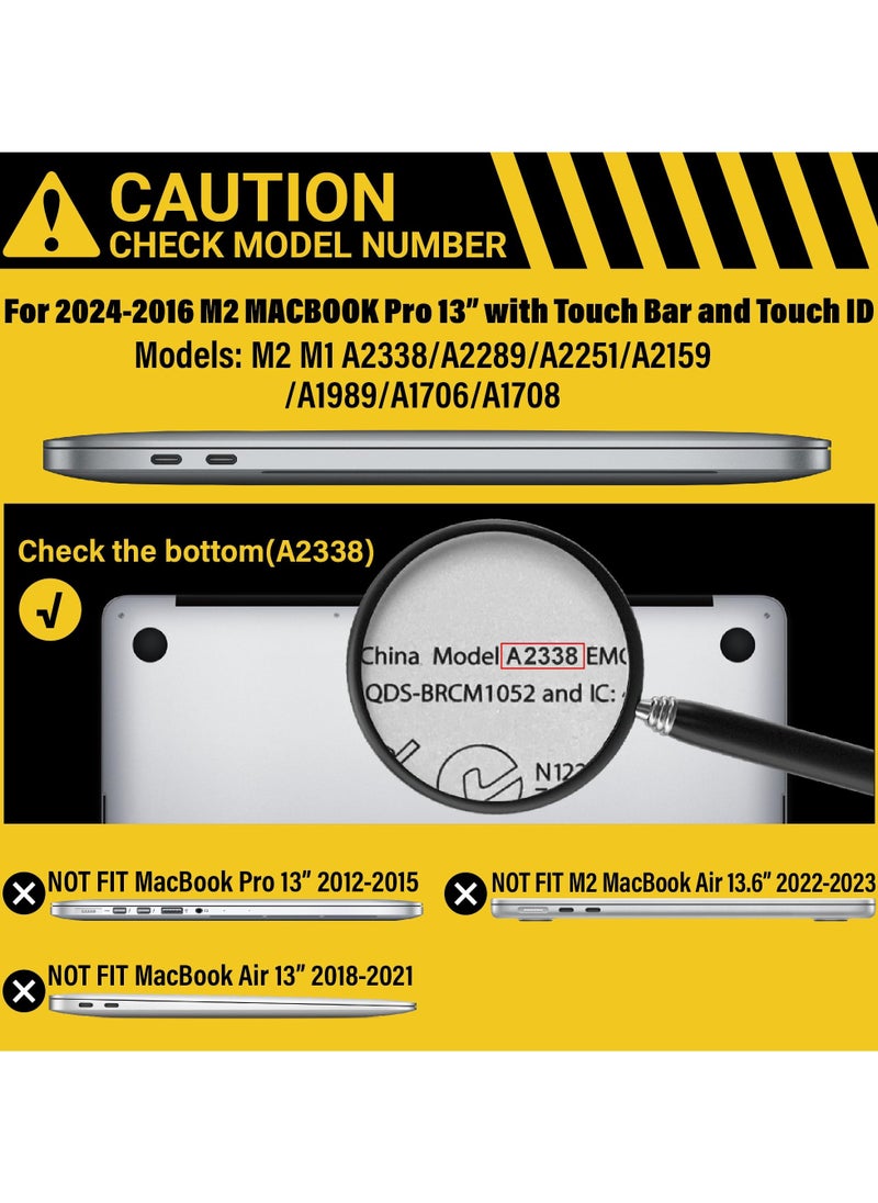 سانموجيد - حافظة SANMUGEED لحافظة MacBook Pro مقاس 13 بوصة M2 2024، 2023، 2022-2016 A2338 M1 A2251 A2251 A2289 A2159 A2159 A2159 A1708 A1708 A1706 مع/بدون شريط اللمس، غطاء غلاف بلاستيكي صلب، شفاف كريستالي - Image 1