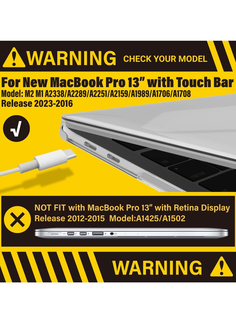 سانموجيد - حافظة SANMUGEED لحافظة MacBook Pro مقاس 13 بوصة M2 2024، 2023، 2022-2016 A2338 M1 A2251 A2251 A2289 A2159 A2159 A2159 A1708 A1708 A1706 مع/بدون شريط اللمس، غطاء غلاف بلاستيكي صلب، شفاف كريستالي - Image 1