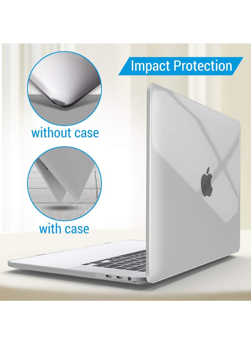 سانموجيد - حافظة SANMUGEED لحافظة MacBook Pro مقاس 13 بوصة M2 2024، 2023، 2022-2016 A2338 M1 A2251 A2251 A2289 A2159 A2159 A2159 A1708 A1708 A1706 مع/بدون شريط اللمس، غطاء غلاف بلاستيكي صلب، شفاف كريستالي - Image 1