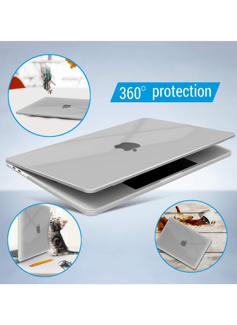 سانموجيد - حافظة SANMUGEED لحافظة MacBook Pro مقاس 13 بوصة M2 2024، 2023، 2022-2016 A2338 M1 A2251 A2251 A2289 A2159 A2159 A2159 A1708 A1708 A1706 مع/بدون شريط اللمس، غطاء غلاف بلاستيكي صلب، شفاف كريستالي - Image 1