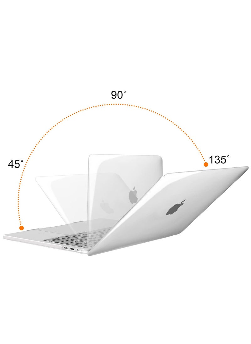 سانموجيد - حافظة SANMUGEED لحافظة MacBook Pro مقاس 13 بوصة M2 2024، 2023، 2022-2016 A2338 M1 A2251 A2251 A2289 A2159 A2159 A2159 A1708 A1708 A1706 مع/بدون شريط اللمس، غطاء غلاف بلاستيكي صلب، شفاف كريستالي - Image 1