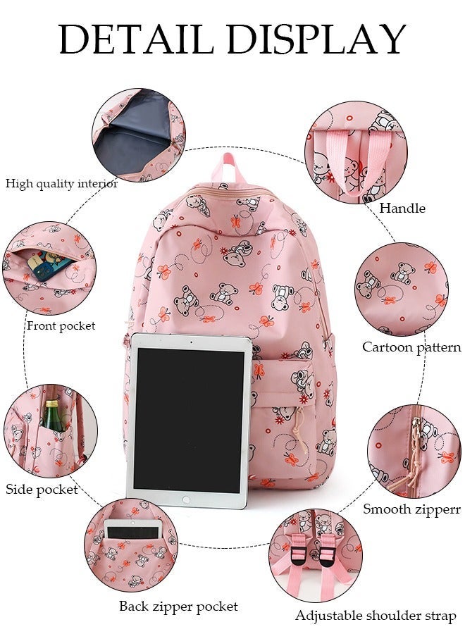 DUNISO 3PCS Kids School Backpack Set Canvas Laptop School Bag Sets for Kids with Lunch Bag,Pencil Box,Large-capacity Bookbag for Girls Boys Back to School Supplies - Image 5