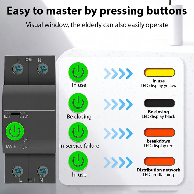 2P Smart Circuit Breaker Tuya APP Wifi Enabled Circuit Breaker Electricity Statistics Leakage Switch with Leakage Protection Overvoltage and Undervoltage Protection Mobile Phone Remote Control for - Image 5