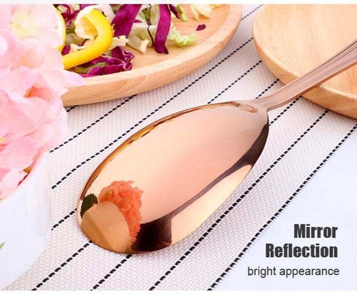 MBBITL Large 12" Salad Servers Set Serving Spoon Spork 18/10 Stainless Steel - Rosegold - Image 5