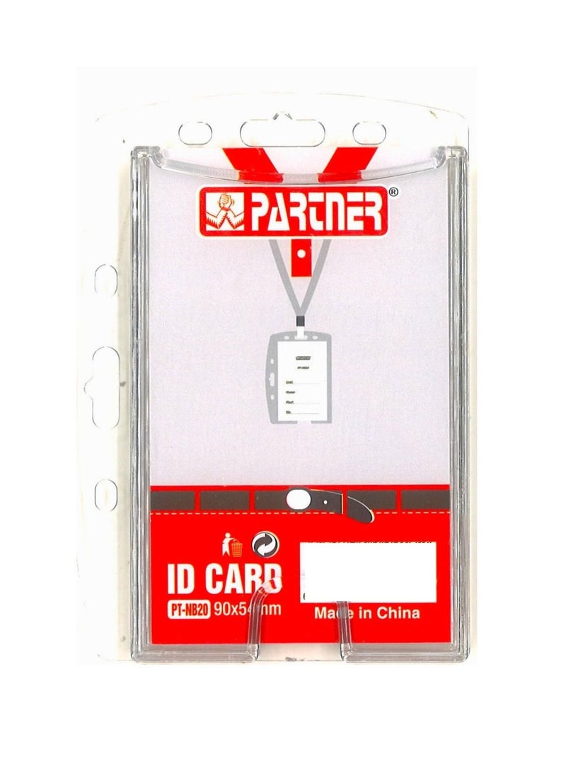 PARTNER - حامل بطاقة هوية مزدوج الجوانب مكون من 5 قطع مع اتجاه عمودي وأفقي - Image 1