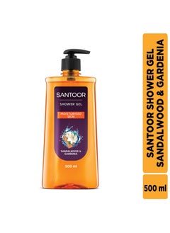 Santoor Moisturizing Shower Gel With Natural Sandalwood & Gardenia Extracts | Moisturizing Body Wash With Glycerin| 500ml  - Image 2