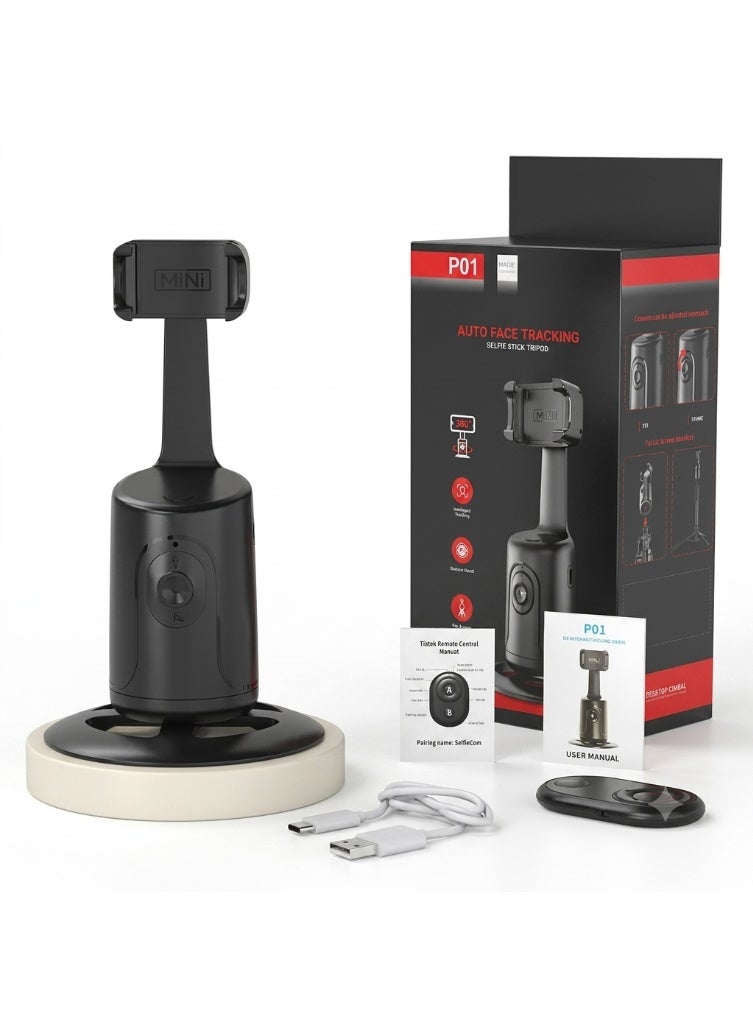 P01 360° Auto Face & Body Tracking Selfie Stick Tripod - Image 2
