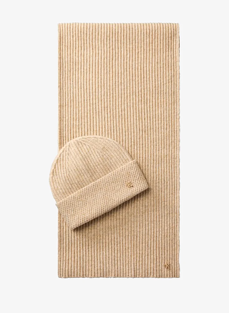Wool Blend Scarf and Beanie Gift Set