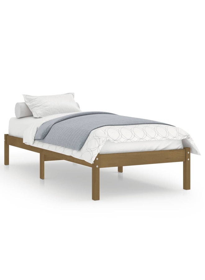 vidaxl 810005  Bed Frame without Mattress Honey Brown Solid Wood 90x200 cm 810005 - Image 1
