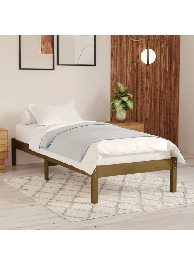 vidaxl 810005  Bed Frame without Mattress Honey Brown Solid Wood 90x200 cm 810005 - Image 2