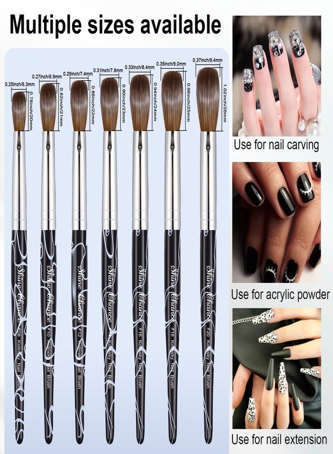 Shine Chance Acrylic Nail Art Brush Size 20, 100% Pure Kolinsky Hair Oval Nail Brush for Acrylic Application, Professional Nail Extension Manicure Tool Striping Nail Drawing Pen for DIY Home Salon - Image 4