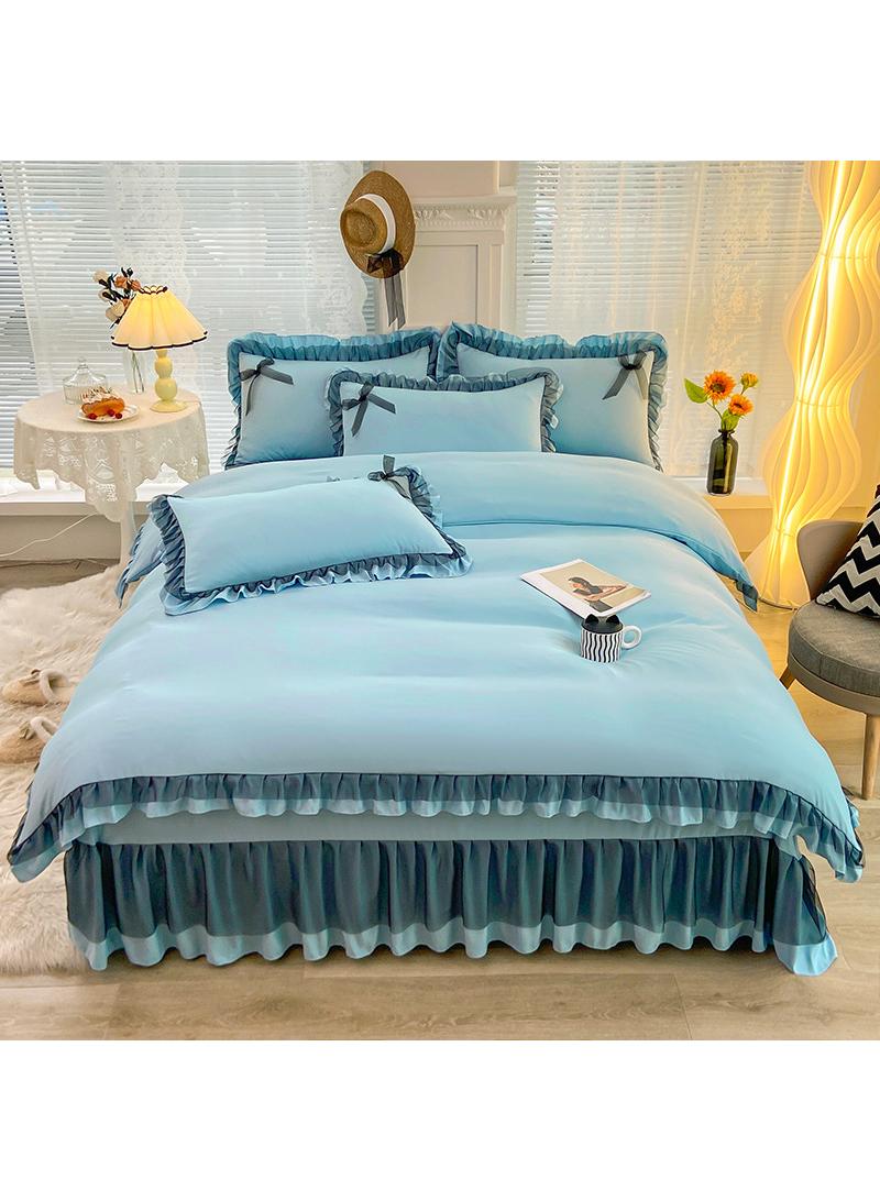 general Simple Solid Color Washable Bed Sheet And Duvet Cover Set - Image 1
