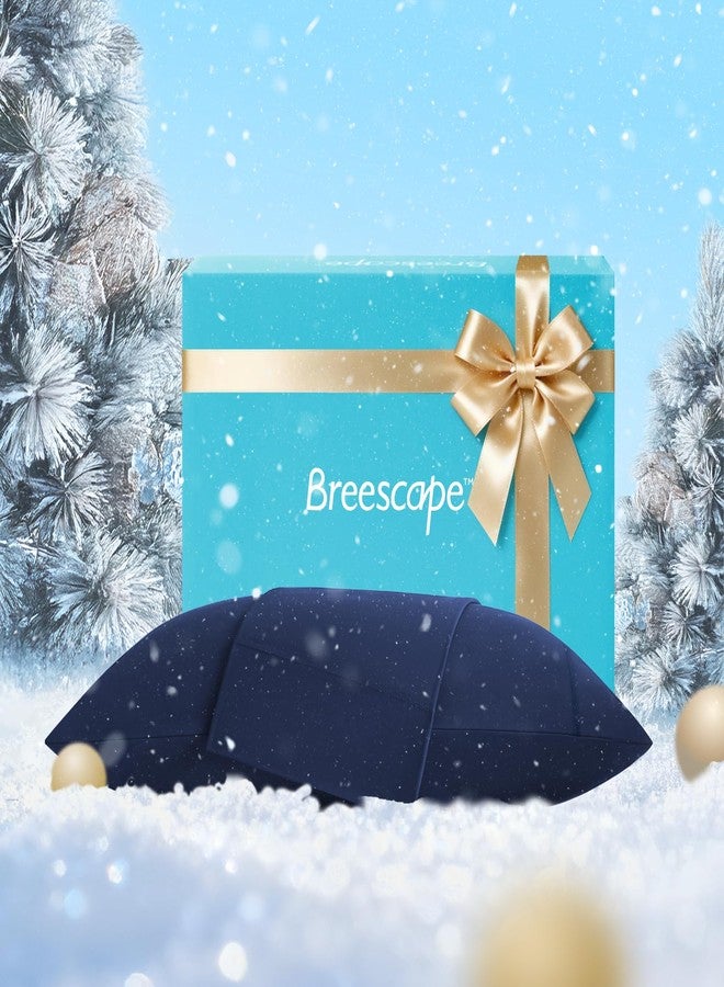 Breescape Cooling Pillow Cases Standard/Queen Size - BlendTek™ Dry & Cool Technology for Hot Sleepers and Night Sweats, 2 Pack Ultra Soft Pillowcases for Hair & Skin Care, 20" x 30", Twilight Blue - Image 1