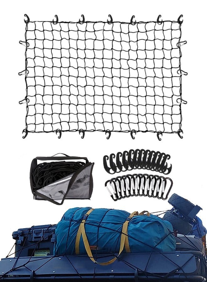 Generic Stretchable Cargo Net, Luggage Net with 12 Hooks and Storage Bag for SUV Truck Jeep  - Image 1