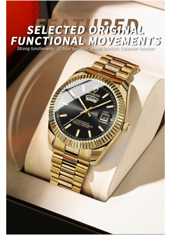 Generic - Men's Steel Band Waterproof Casual Classic Dual Calendar Luminous Watch - Simple and Elegant Men's Timepiece - Image 1