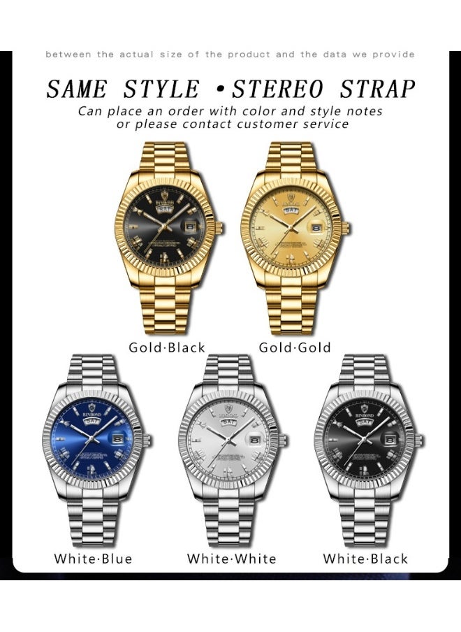 Generic - Men's Steel Band Waterproof Casual Classic Dual Calendar Luminous Watch - Simple and Elegant Men's Timepiece - Image 1