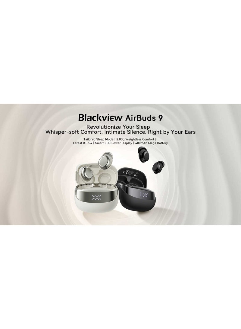 Blackview Blackview AirBuds 9 Smart LED Power Display PNC Noise Reduction Sleep Mode In-ear TWS Earbuds Beige White  - Image 5
