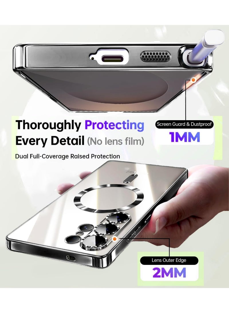 Bobo for Samsung Galaxy S26 Ultra Case with Magnetic(2026).Phone Cover Clear Back Plating Metallic Glossy[Full Camera Lens Protection].Magnetic Cover for S26 Ultra. Glossy Slim Thin Soft funda capa para for Galaxy S26 Ultra 6.9 inch.Compatible with MagSafe (Black) - Image 3