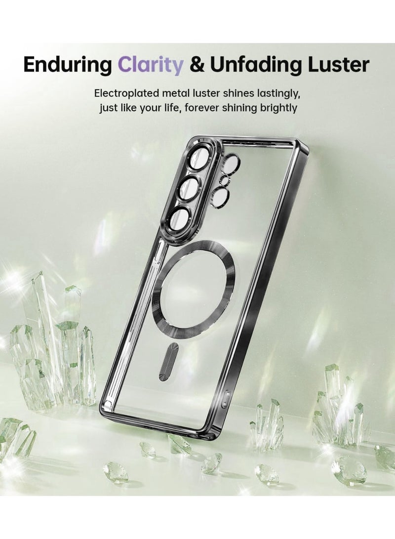 Bobo for Samsung Galaxy S26 Ultra Case with Magnetic(2026).Phone Cover Clear Back Plating Metallic Glossy[Full Camera Lens Protection].Magnetic Cover for S26 Ultra. Glossy Slim Thin Soft funda capa para for Galaxy S26 Ultra 6.9 inch.Compatible with MagSafe (Black) - Image 2